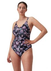 Strój Kąpielowy Speedo Shaping Strappy W Kolorze Czarno/Fioletowym – Rozmiar 32. Czarne kostiumy jednoczęściowe damskie Speedo, s, bez wzorów, z materiału, eleganckie, do pływania. Za 308.23 zł.