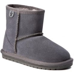Śniegowce EMU Australia. Szare buty zimowe chłopięce Emu Australia, bez wzorów, bez zapięcia. Za 349.99 zł.