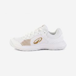 Buty tenisowe damskie Kuikma Comfort Lite na każdą nawierzchnię uniwersalne. Białe obuwie sportowe damskie KUIKMA, bez wzorów, z materiału, na fitness i siłownię. Za 129.99 zł.