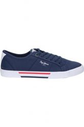 Trampki męskie sportowe Pepe Jeans BRADY MEN BASIC. Białe trampki męskie Pepe Jeans, bez wzorów, z gumy, biznesowe, bez zapięcia. Za 198.00 zł.