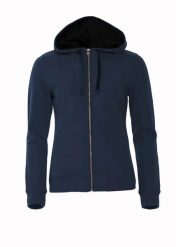 Clique Classic Hoody Full Zip Women bluza damska z kapturem i zamkiem. Niebieskie bluzy damskie CLIQUE, s, bez wzorów, z bawełny, z kapturem. Za 237.45 zł.