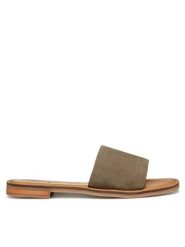 Geox Klapki D Maddalusiac D55YML 00021 C3016 Khaki. Brązowe klapki damskie Geox, bez wzorów, ze skóry, bez obcasa. Za 209.99 zł.