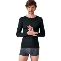 Koszulka z długim rękawem z okrągłym dekoltem Damart Thermolactyl. Czarne bluzki z długim rękawem męskie DAMART, m, bez wzorów, bez kołnierzyka. Za 165.00 zł.