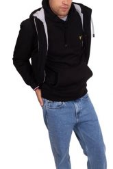 Bluza z kapturem Lyle & Scott Brushback. Czarne bluzy męskie LYLE AND SCOTT, l, bez wzorów, z materiału, z kapturem. Za 292.00 zł.