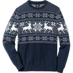 Sweter w norweski wzór bonprix ciemnoniebieski. Swetry przez głowę męskie marki bonprix. Za 89.99 zł.