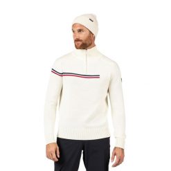 Sweter zapinany na zamek Rossignol Odysseus. Białe kardigany męskie Rossignol, m, bez wzorów, z wełny, klasyczne. Za 1,110.90 zł.