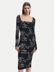 Desigual Sukienka codzienna 25SWVK05 Czarny Slim Fit. Czarne sukienki damskie Desigual, na co dzień, l, bez wzorów, z syntetyku, bez kołnierzyka, bez ramiączek, proste. Za 229.99 zł.