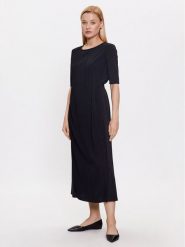 Max Mara Leisure Sukienka codzienna Pattino 2336260234 Czarny Regular Fit. Czarne sukienki damskie Max Mara Leisure, na co dzień, s, bez wzorów, z syntetyku, bez kołnierzyka, bez ramiączek, proste. W wyprzedaży za 509.99 zł.