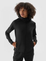 4F Bluza treningowa slim szybkoschnąca damska - czarna XL. Czarne bluzy damskie 4f, xl, bez wzorów, z dzianiny, z kapturem. Za 199.99 zł.
