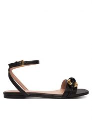 Coccinelle Sandały E4 U7S 18 02 01 Czarny. Czarne sandały damskie Coccinelle, bez wzorów, ze skóry, bez obcasa, na płaskiej podeszwie, bez zapięcia. Za 849.99 zł.