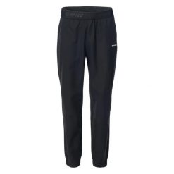 Damskie spodnie treningowe Hi-Tec Dehinn. Czarne spodnie sportowe damskie Hi-tec, m, bez wzorów, z elastanu, do biegania. Za 134.18 zł.