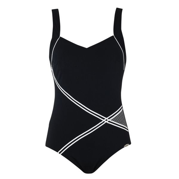 Strój kąpielowy Basic. Czarne kostiumy jednoczęściowe damskie SUNFLAIR, m, bez wzorów, z materiału, eleganckie, do pływania. Za 367.00 zł.