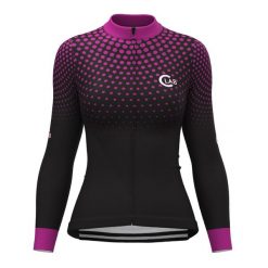 Koszulka Z Długim Rękawem Ordino Dot Damska Czarno-Różowa. Czarne bluzy sportowe damskie C-LAB, xl, bez wzorów, bez kołnierzyka, bez ramiączek, rowerowe. W wyprzedaży za 335.42 zł.