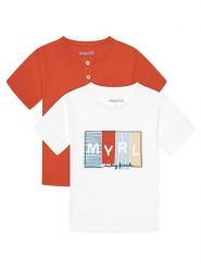 Mayoral Komplet t-shirtów 1060 Kolorowy Regular Fit. T-shirty dla chłopców Mayoral, bez wzorów, z bawełny, bez ramiączek. Za 59.99 zł.
