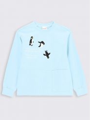 Coccodrillo Bluza ZC2132101WIK Niebieski Regular Fit. Niebieskie bluzy dla dziewczynek COCCODRILLO, bez wzorów, z bawełny, bez ramiączek, bez kaptura. Za 59.99 zł.