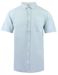 Weekendowa Koszula Męska z Kory Bawełnianej - Brave Soul - Błękitna. Niebieskie koszule męskie Brave Soul, l, bez wzorów, z bawełny, sportowe, bez kołnierzyka, bez ramiączek. Za 129.00 zł.