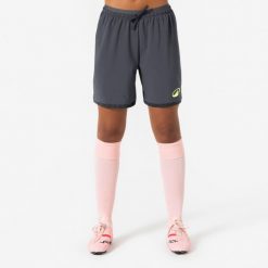 Spodenki piłkarskie damskie Kipsta Viralto II. Szare szorty sportowe damskie KIPSTA, s, bez wzorów, z elastanu, sportowe, do piłki nożnej. Za 69.99 zł.