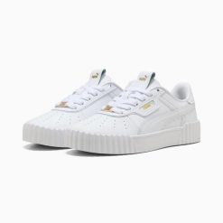 Puma Buty Carina 3.0 Luxe 40072401. Białe obuwie sportowe damskie Puma, bez wzorów, z gumy, tenisowe. Za 215.86 zł.