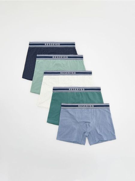 5 pack bokserek Long - jasnozielony. Zielone bokserki męskie Reserved, l, bez wzorów. Za 109.99 zł.