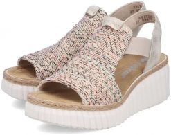 Rieker Rieker Sandals 69172-60 Beżowe 39. Brązowe sandały damskie Rieker, bez wzorów, bez obcasa, bez zapięcia. Za 273.37 zł.