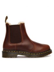 Dr. Martens Sztyblety 2976 Leonore Faux Fur Lined DM23898243 Brązowy. Brązowe botki damskie Dr. Martens, ze skóry, bez obcasa, na płaskiej podeszwie, bez zapięcia. Za 989.99 zł.
