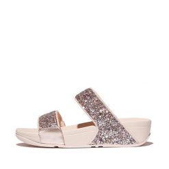 Klapki damskie FitFlop Lulu Multi-Tonal Glitter. Czerwone klapki damskie FIT FLOP, bez wzorów, z gumy, klasyczne, bez obcasa. Za 421.00 zł.
