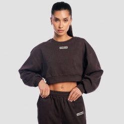 Bluza damska krótka oversize bez kaptura brązowa Aura. Brązowe bluzy damskie GYMBEAM, m, bez wzorów, z bawełny, bez kaptura, na fitness i siłownię. Za 118.90 zł.