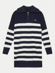 Guess Sukienka dzianinowa J4YK16 Z3FU0 Niebieski Comfort Fit. Niebieskie sukienki dla dziewczynek Guess, z aplikacjami, z dzianiny, bez ramiączek. Za 169.99 zł.