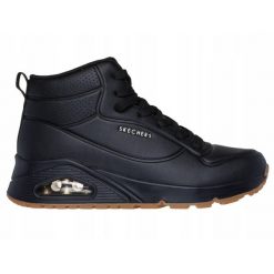 Buty na co dzień damskie SKECHERS UNO - STAND HIGH wysokie za kostkę. Brązowe obuwie sportowe damskie Skechers, bez wzorów, trekkingowe. Za 291.99 zł.