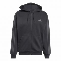 Bluza Adidas Sport M 3S Fl Fz Hd Dorośli. Czarne bluzy sportowe męskie Adidas, l, bez wzorów, z dresówki, z kapturem, do biegania. Za 357.99 zł.