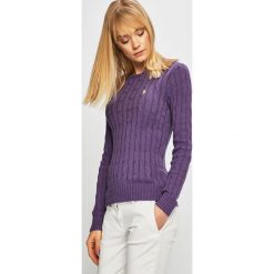 Polo Ralph Lauren - Sweter. Fioletowe swetry damskie Polo Ralph Lauren, l, bez wzorów, z bawełny, bez kołnierzyka, bez ramiączek, bez kaptura. W wyprzedaży za 359.90 zł.