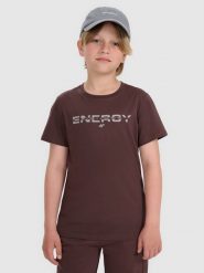 4F T-shirt regular z nadrukiem chłopięcy - brązowy 158 (12-13 lat). Brązowe t-shirty dla chłopców 4f, bez wzorów, z bawełny, bez ramiączek. W wyprzedaży za 39.99 zł.