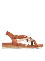 Skechers Sandały Desert Kiss Low 114709/CSNT Brązowy. Brązowe sandały damskie Skechers, bez wzorów, ze skóry, bez obcasa, na płaskiej podeszwie, bez zapięcia. Za 199.99 zł.