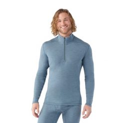 Bluza męska Smartwool Classic Thermal Merino Base Layer 1/4 Zip Boxed. Zielone bluzy męskie Smartwool, l, bez wzorów, bez kaptura, narciarskie. Za 459.99 zł.