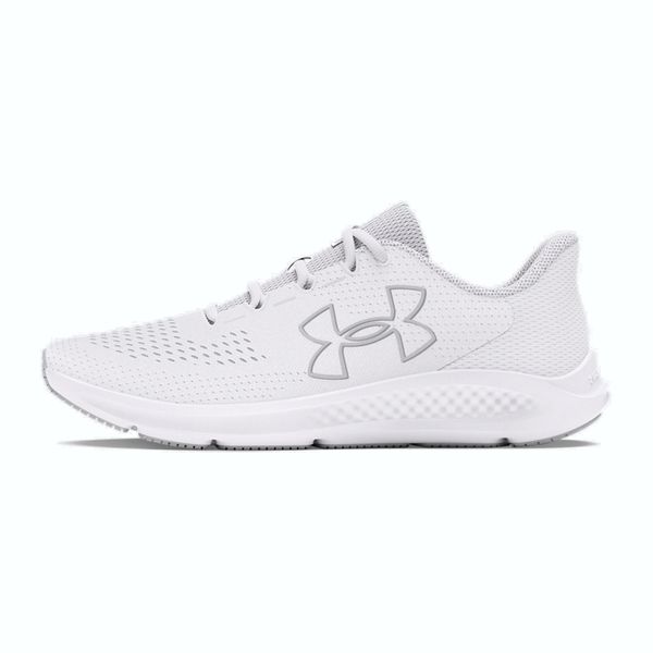 Damskie buty do biegania Under Armour Charged Pursuit 3 Big Logo. Białe obuwie sportowe damskie Under Armour, bez wzorów, do biegania. Za 278.50 zł.