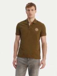Napapijri Polo E-Clanis NP0A4ID3 Zielony Regular Fit. Zielone koszulki polo męskie Napapijri, m, bez wzorów, z bawełny, bez ramiączek. Za 299.99 zł.