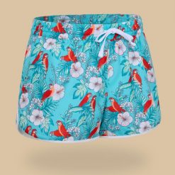 Spodenki surfingowe dla dzieci Olaian 100 Katy Coco. Niebieskie spodenki dla dziewczynek OLAIAN, bez wzorów, z materiału, sportowe. Za 39.99 zł.