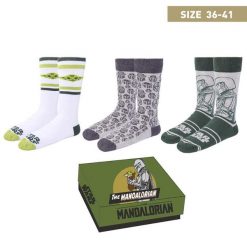 Skarpetki Cerda Star Wars Mandalorian (x3). Zielone skarpety damskie Cerda, bez wzorów, z materiału. Za 146.00 zł.
