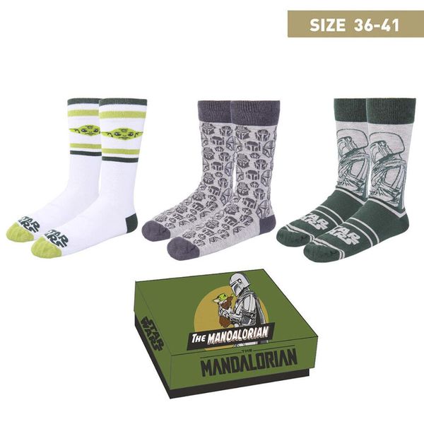Skarpetki Cerda Star Wars Mandalorian (x3). Zielone skarpety damskie Cerda, bez wzorów, z materiału. Za 146.00 zł.