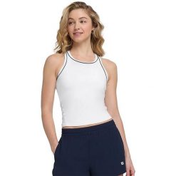 Damski tank top Wilson Team. Białe koszulki sportowe damskie Wilson, bez wzorów, bez kołnierzyka, bez ramiączek, tenisowe. Za 229.50 zł.