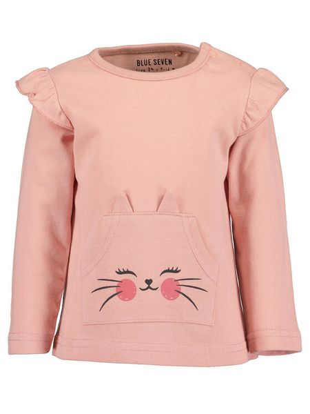 Blue Seven Bluzka 950592 Różowy Regular Fit. Czerwone bluzki dla dziewczynek Blue Seven, bez wzorów, z bawełny, bez kołnierzyka, bez ramiączek. Za 59.99 zł.