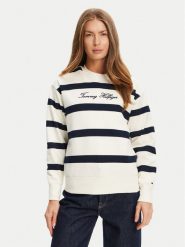 Tommy Hilfiger Bluza Script WW0WW45743 Écru Regular Fit. Bluzy damskie Tommy Hilfiger, xl, bez wzorów, z bawełny, bez kaptura. Za 389.99 zł.