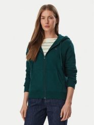 Tommy Jeans Bluza Flag DW0DW19729 Zielony ciemny Regular Fit. Zielone bluzy damskie Tommy Jeans, xs, bez wzorów, z bawełny, bez kaptura. Za 369.99 zł.