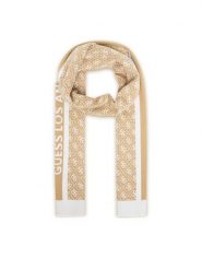 Guess Szalik W4BZ22 Z3JD2 Beżowy. Brązowe czapki i kapelusze damskie Guess, z aplikacjami, z poliesteru. Za 234.99 zł.