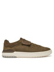Clarks Sneakersy Courtlite2 Run 26181324 Khaki. Brązowe buty sportowe męskie Clarks, z nubiku, bez zapięcia. Za 249.99 zł.