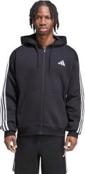 Adidas Bluza męska Essentials 3-Stripes Fleece Full-Zip Hoodie czarna KY6559 XL. Czarne bluzy męskie Adidas, m, bez wzorów, bez kaptura. Za 301.31 zł.