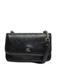 Calvin Klein Jeans Torebka Chain Mini Ew Flap LV04K3085G Czarny. Czarne torebki do ręki damskie Calvin Klein Jeans, bez wzorów, z jeansu, wizytowe, bez dodatków. Za 269.99 zł.