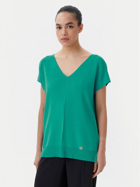 Luisa Spagnoli Sweter Caracalla 58686 Zielony Regular Fit. Zielone swetry damskie Luisa Spagnoli, m, bez wzorów, z syntetyku, bez kołnierzyka, bez ramiączek, bez kaptura. Za 729.99 zł.