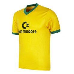 Koszulka piłkarska retro Męska Bayern Monachium 1985 – 86. Żółte koszulki sportowe męskie COPA FOOTBALL, m, bez wzorów, bez kołnierzyka, bez ramiączek, do piłki nożnej. Za 295.21 zł.