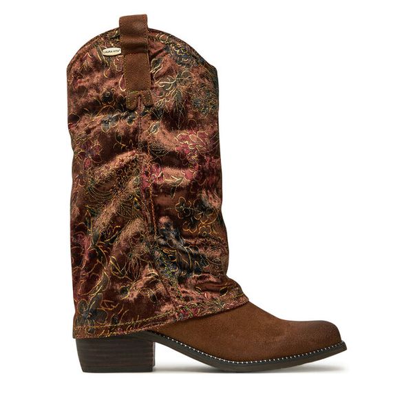 Kowbojki Laura Vita. Brązowe kozaki damskie Laura Vita, bez obcasa, na płaskiej podeszwie. Za 379.99 zł.